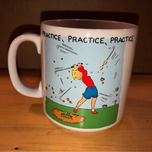 3/$20 Practice Golf Mug with Cartoon Design